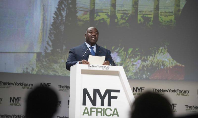 President Ali bongo ondimba delivering his opening speech