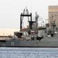 The Iranian frigate Alvand (R) docks in Port Sudan with supply ship Bushehr on May 6, 2014, one of a growing number of naval deployments outside the Gulf