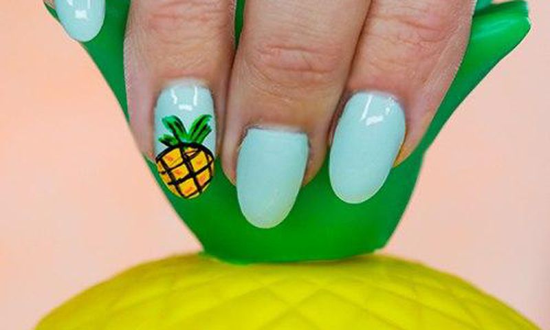 Pineapple nail art tutorial