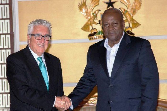 US Ambassador to Ghana, Gene A. Cretz and President Mahama
