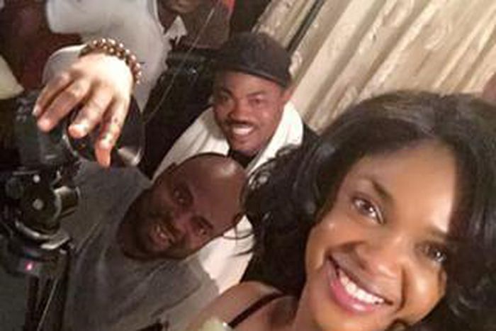 Omoni Oboli on set of 'Silent Screams'