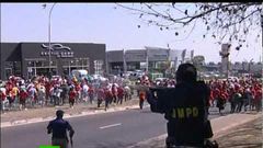 South African police fire rubber bullets at school protest