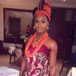 Osas Ighodaro just before going out for her wedding