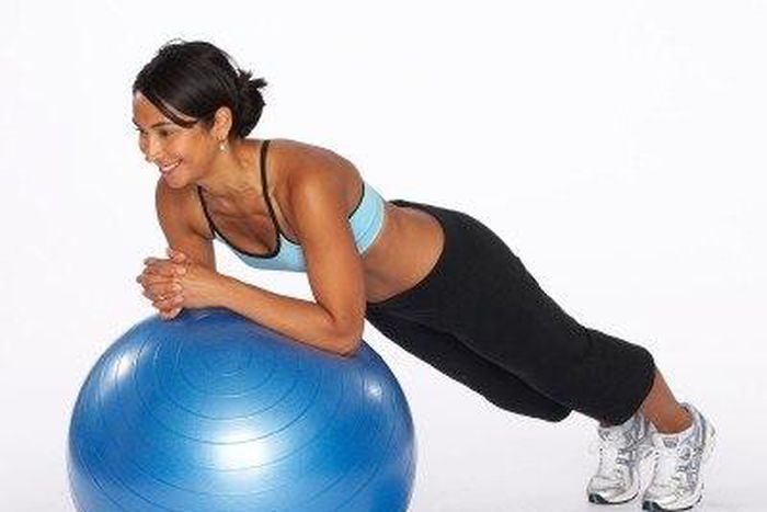 Swiss ball push up