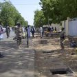 Security officers secure the site of a suicide bombing in Ndjamena, Chad, June 15, 2015. At least 27 people, including four suspected Boko Haram Islamist fighters, were killed and 100 others were injured on Monday in two attacks in Chad's capital, N'Dj...