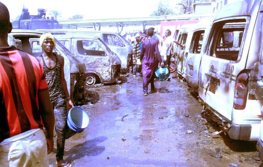 Scene of the Gombe motor park bomb blast