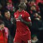 Sadio Mane celebrates after giving Premier League leaders Liverpool an early lead in an eventual 1-1 draw with Leicester at Anfield