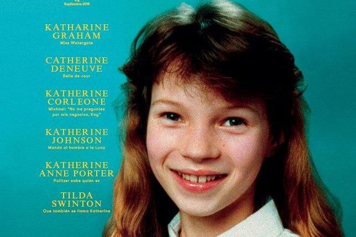 A teen Kate Moss on L'Officiel Spain September 2015 issue