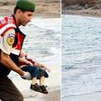 A government official finds the body of a drowned Syrian child washed ashore on Turkish beaches