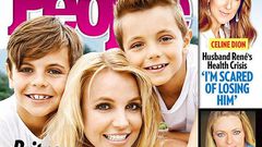 Britney Spears and her kids; Sean Preston Federline (9) and Jayden James Federline (8) cover People Magazine April 2015 issue