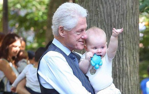 Bill Clinton plays with granddaughter at New York City’s Madison Square Park