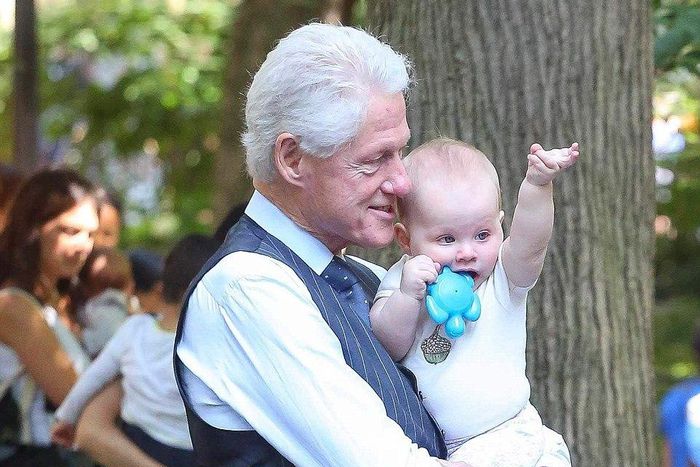 Bill Clinton plays with granddaughter at New York City’s Madison Square Park