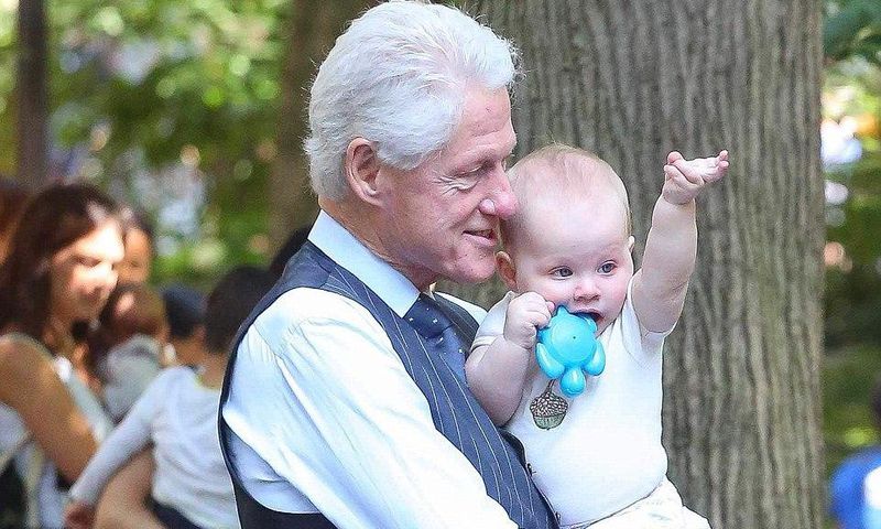 Bill Clinton plays with granddaughter at New York City’s Madison Square Park