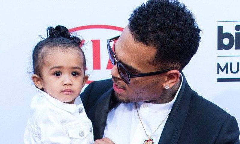 Chris Brown and daughter Royalty at 2015 BBMA