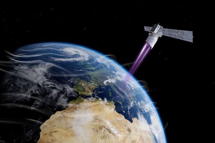 The Aeolus satellite is designed to measure atmospheric conditions.
