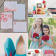 Wedding color combination of aqua, cherry red and khaki