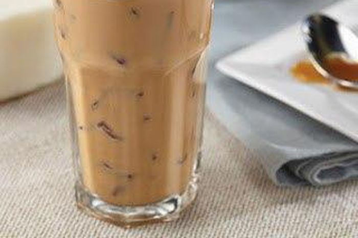 Iced vanilla caramel coffee