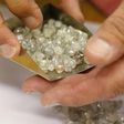 Diamond buyer Elliot Tannenbaum, from the Leo Schachter Diamond Group, holds uncut diamonds from his company's allocation at a sightholders week at De Beers offices in central London August 29, 2013. REUTERS/Olivia Harris