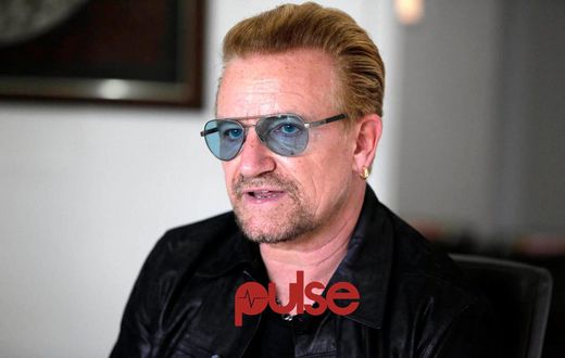 Rock star, Bono at ONE campaign press conference.