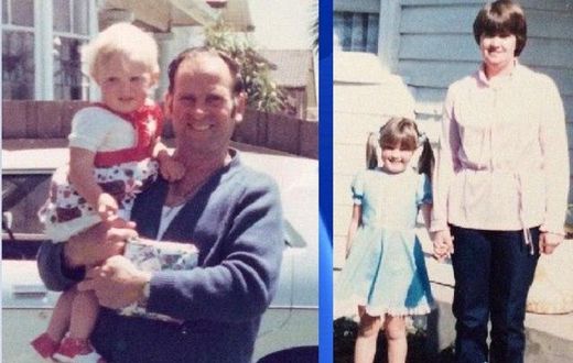 A young Jodi Cahill and her parents