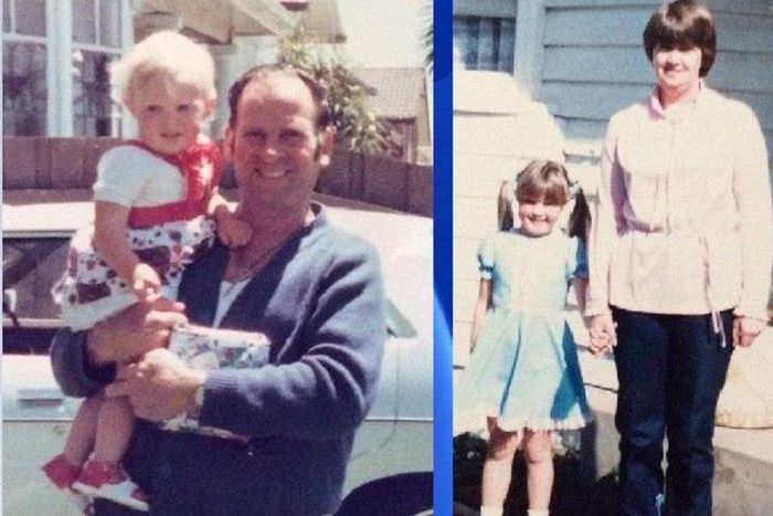 A young Jodi Cahill and her parents