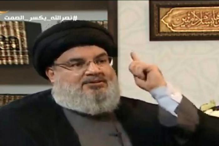 Lebanese leader of the Hezbollah movement Hassan Nasrallah, seen here in an image grab from Al-Mayadeen TV channel, gave a rare televised interview more than three hours long