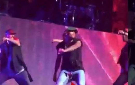 Chris Brown's jeans tore open on stage