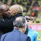 Thierry Henry embraces Patrick Vieira prior to Wednesday's clash between Monaco and Nice