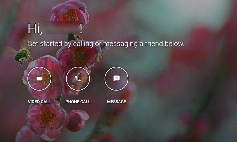 Screenshot of Google's new Hangouts website.