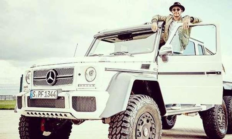 Lewis Hamilton with Mercedes G63 AMG