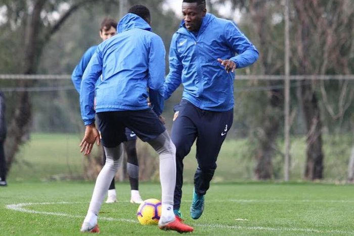 Gyan trains at Kayserispor