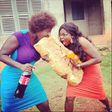 Mercy Johnson and Funke Akindele on set