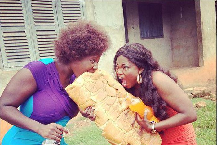 Mercy Johnson and Funke Akindele on set