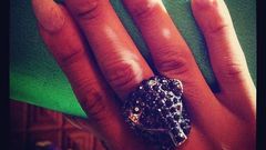 Di'Ja showing off her #BringBackOurGirls painted finger