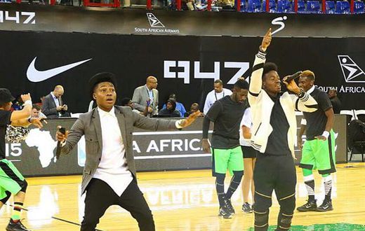 Reekado Banks and Korede Bello performing at the NBA Africa Games
