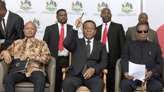 Zulu king Goodwill Zwelithini (seated middle)