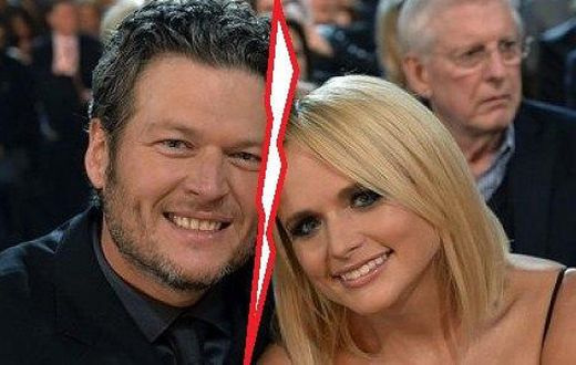Country music couple, Blake Shelton and Miranda Lambert split