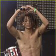 Jaden Smith shirtless at 2015 Wireless Festival, London