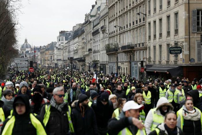 Around 50,000 protesters took to the streets again on Saturday in cities around France