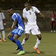 Nicaragua's Luis Fernando (L) and Suriname's Gregory Rigters fight for the ball during their 2018  World Cup qualifiers at the National Stadium in Managua June 7, 2015. REUTERS/Oswaldo Rivas