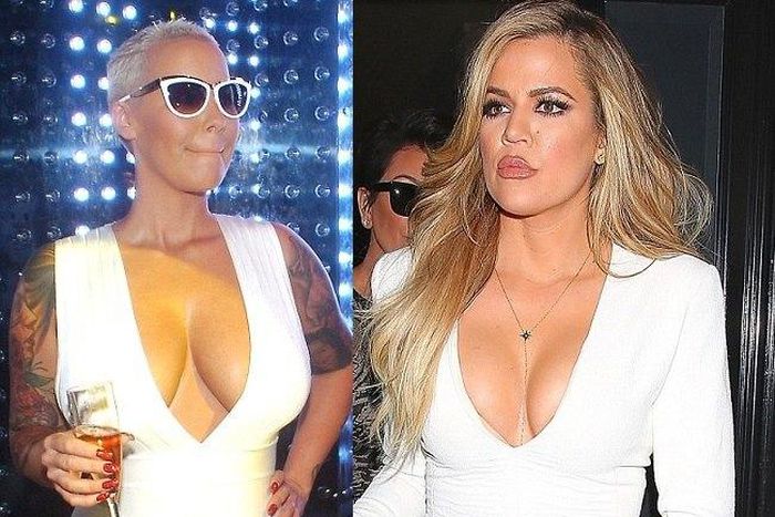 Amber Rose and Khloe Kardashian stun in white