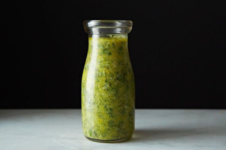 green goddess salad dressing in jar
