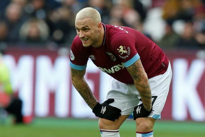 Happy Hammer: West Ham's Marko Arnautovic is staying at the London club despite interest from the Chinese Super League