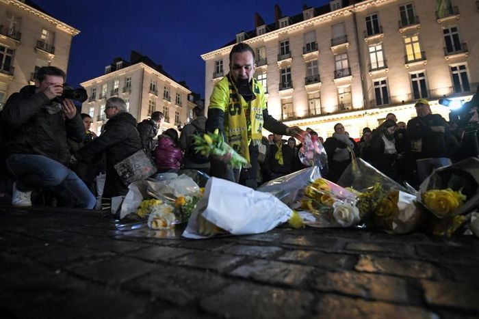 Nantes supporters gather in the city after it was announced the plane forward Emiliano Sala was flying on vanished during a flight to Cardiff