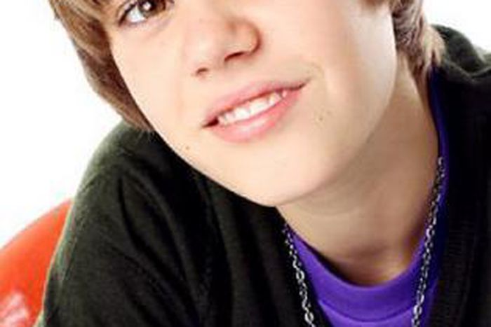 A young, beardless Justin Bieber