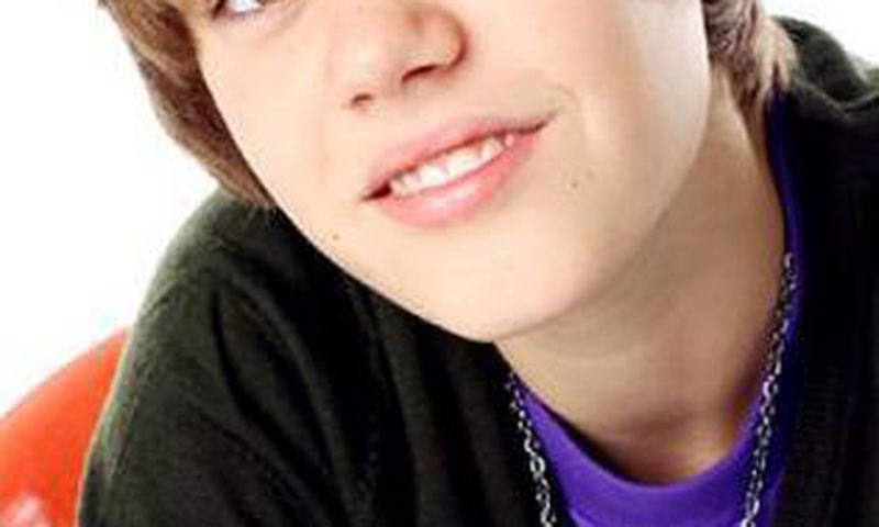 A young, beardless Justin Bieber