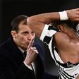 Fiery: Juventus coach Massimiliano Allegri argues with Moroccan defender Medhi Benatia