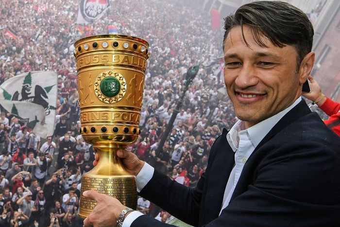 Bayern Munich head coach Niko Kovac with the German Cup he won with Eintracht Frankfurt