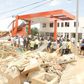 A fuel station demolished at Mile 7 in Achimota