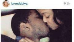 Brenda Biya kissing on Instagram